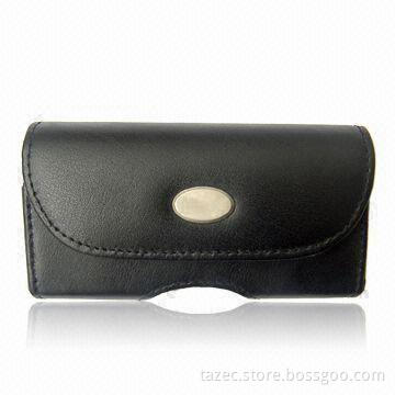Genuine Leather Mobile Phone Case with Horizontal Magnetic Button Case, Available in Various Colors